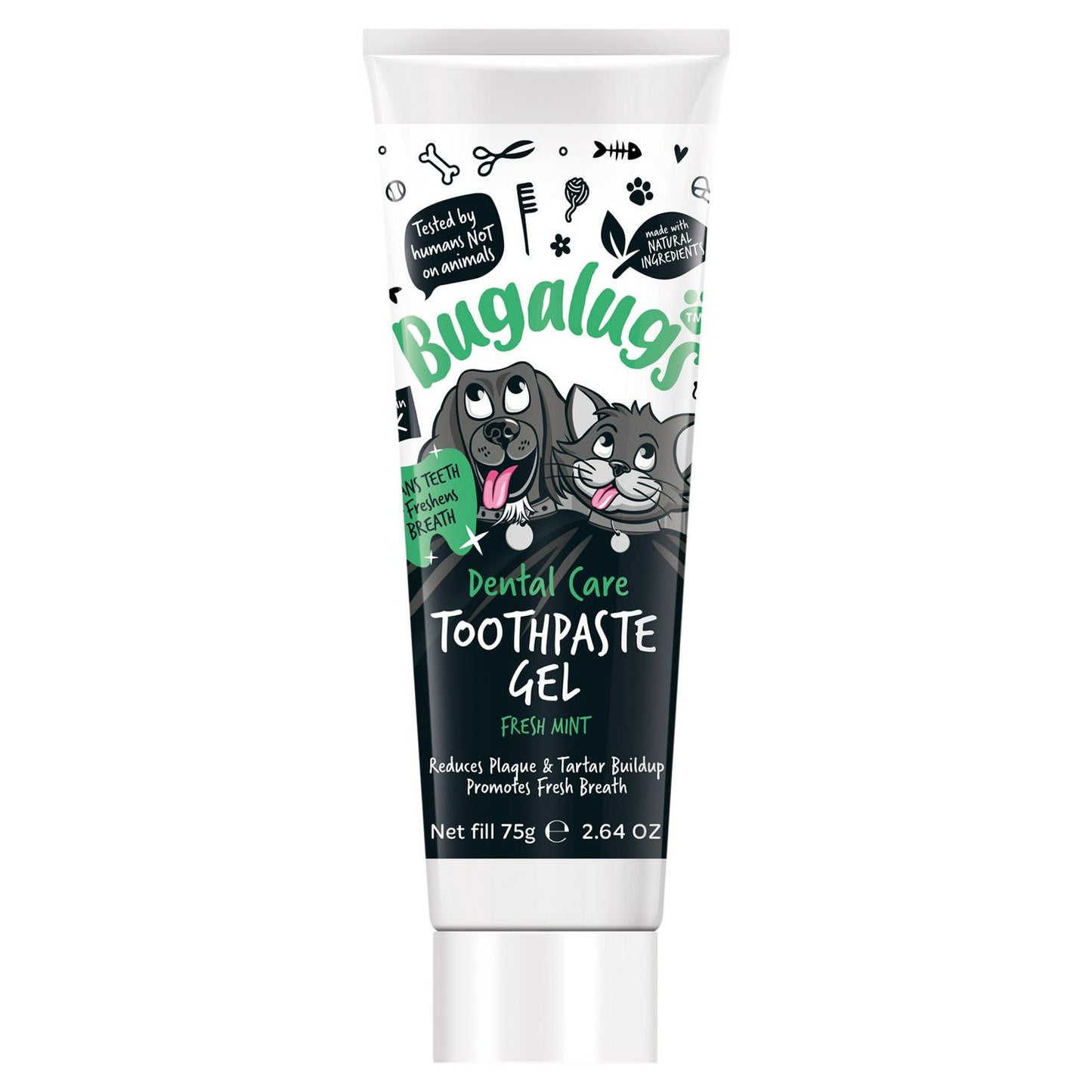 Bugalugs Dental Care Toothpaste Gel Fresh Mint For Dogs & Cats 75g