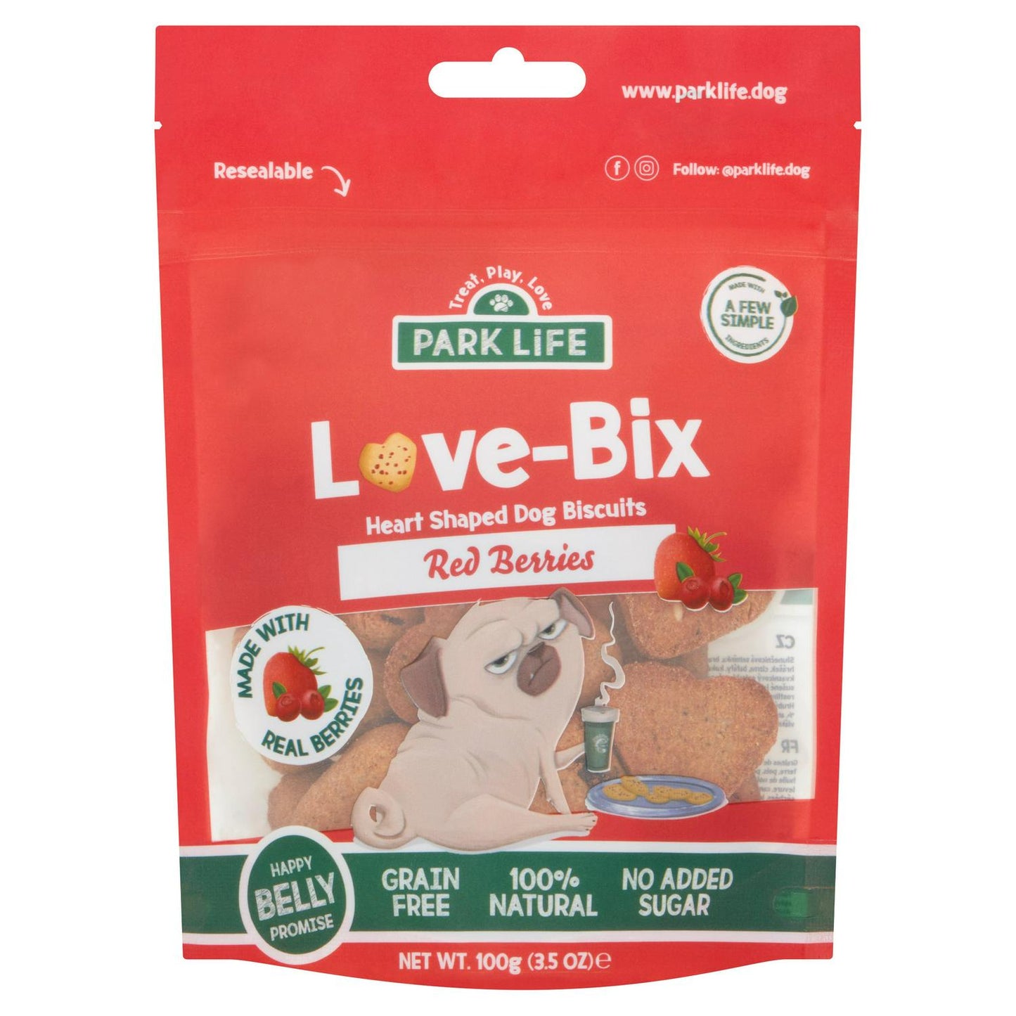 Love - Bix Heart Shaped Dog Treats (Red Berries)