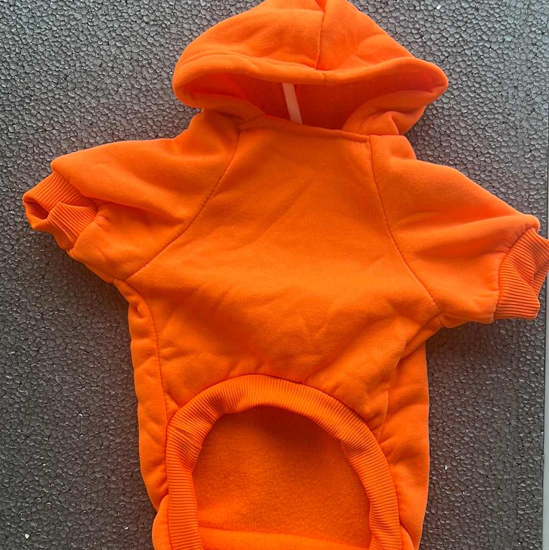 Pet Orange Sweatshirt with pocket size (M)