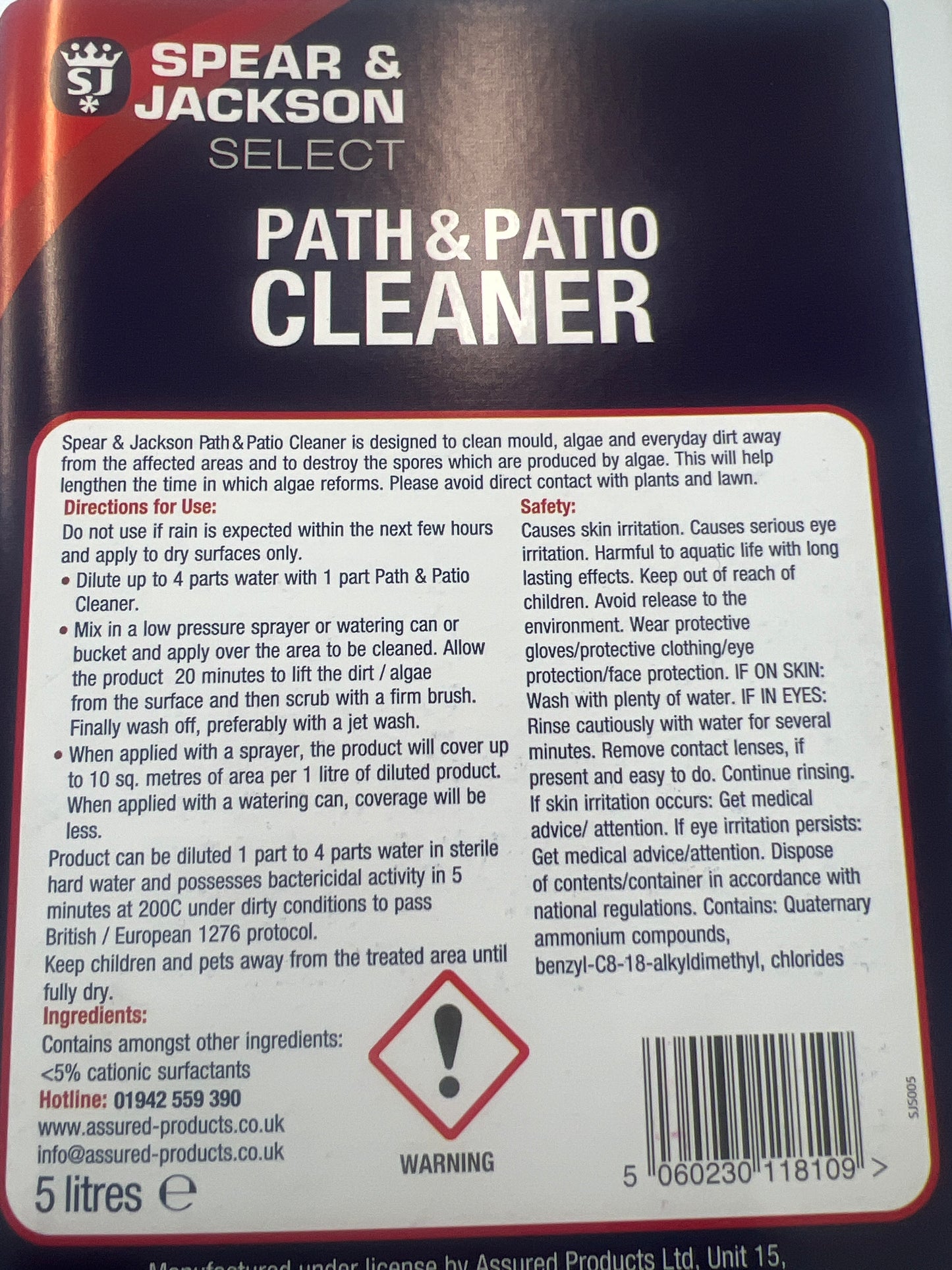 Spear & Jackson Path & Patio Cleaner 5 litre