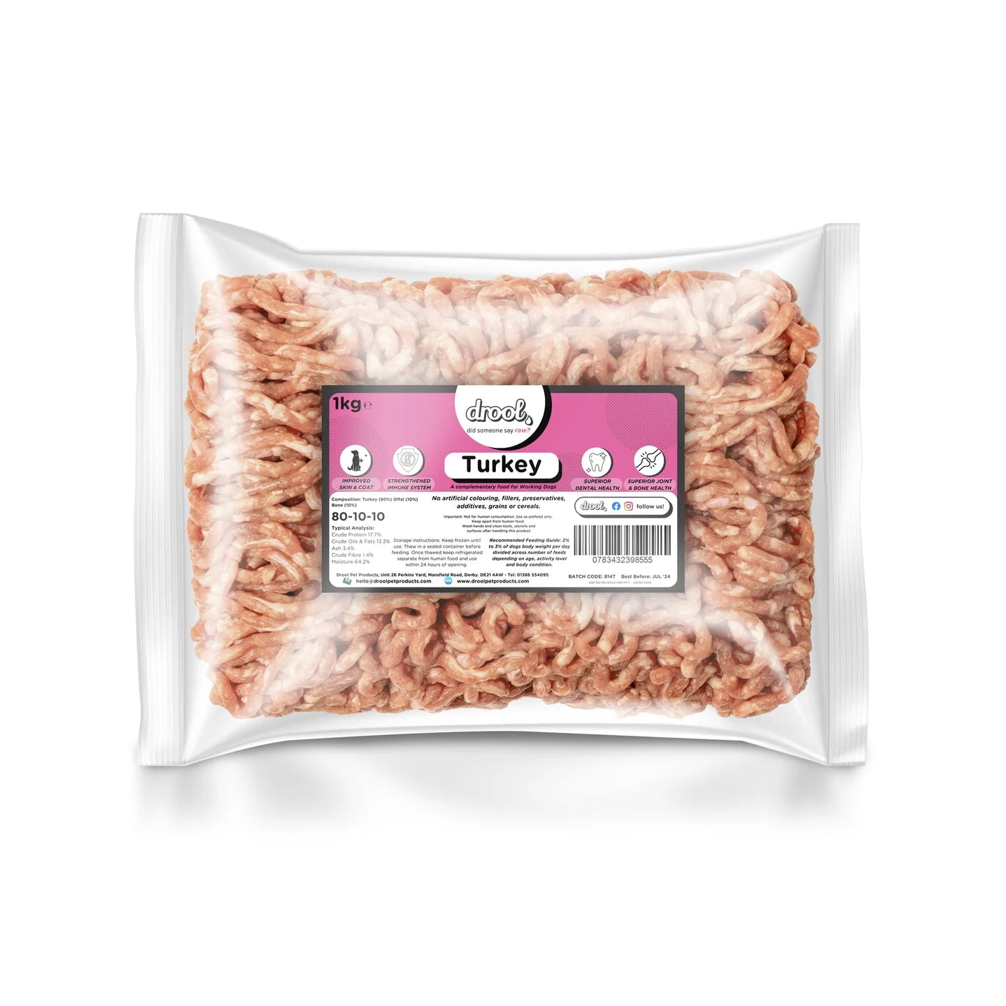 Drool Turkey Mince Freeflow 1 kg