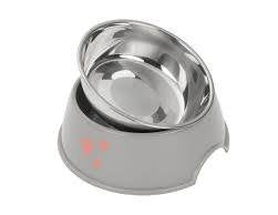 Max & Mila’s Dog Bowl grey with pink love hearts
