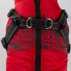 Dog Coat with Adjustable Harness Size - large Available in red or black