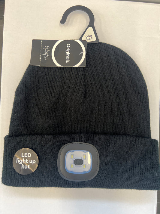 Black Hat with Rechargable Light