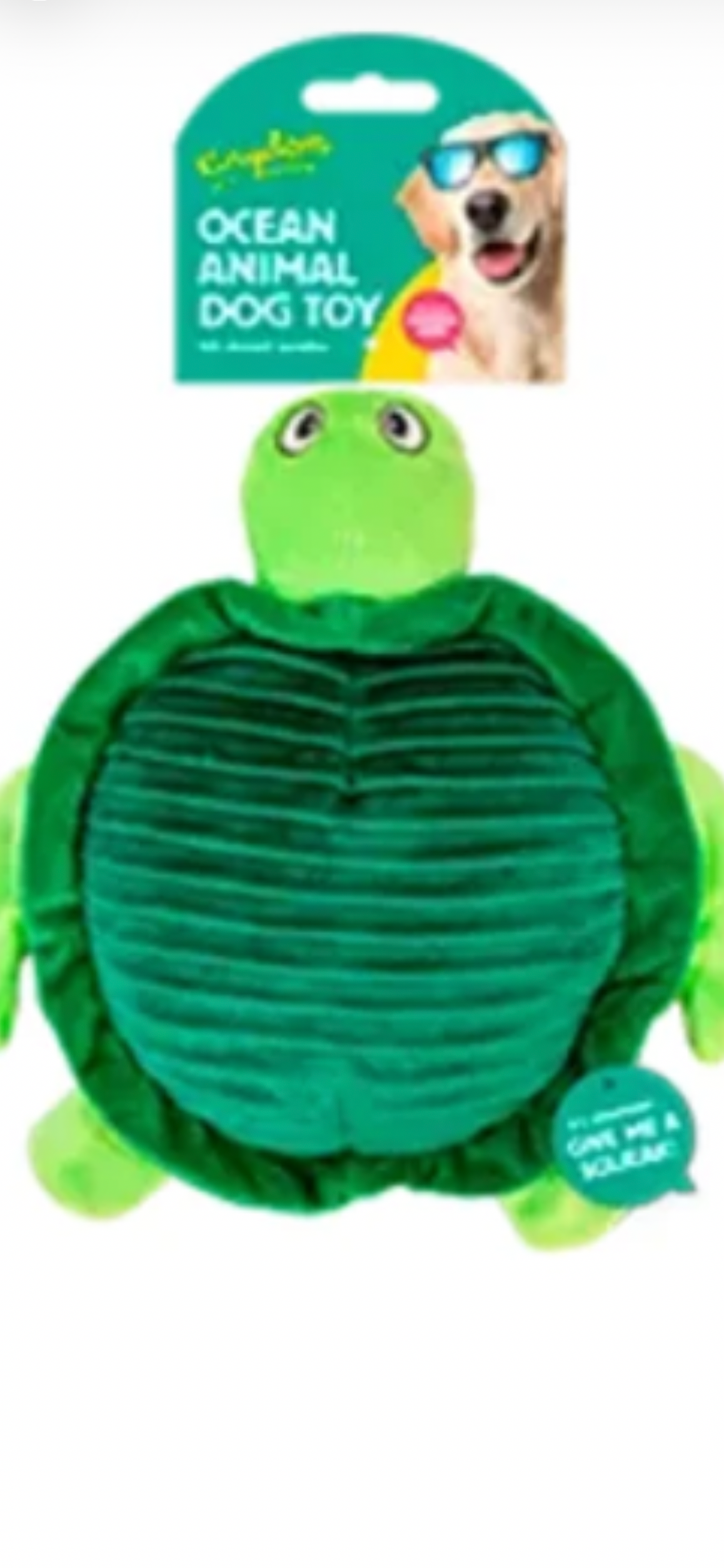 Turtle Dog Toy with encased Squeaker