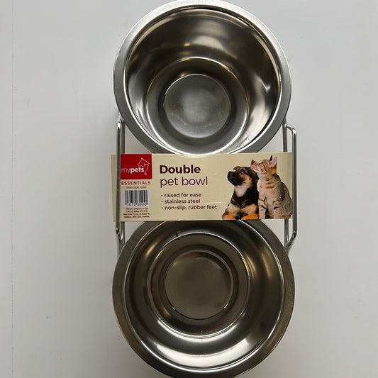 Double Pet Bowl Stainless Steel