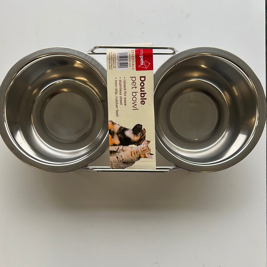 Double Pet Bowl Stainless Steel