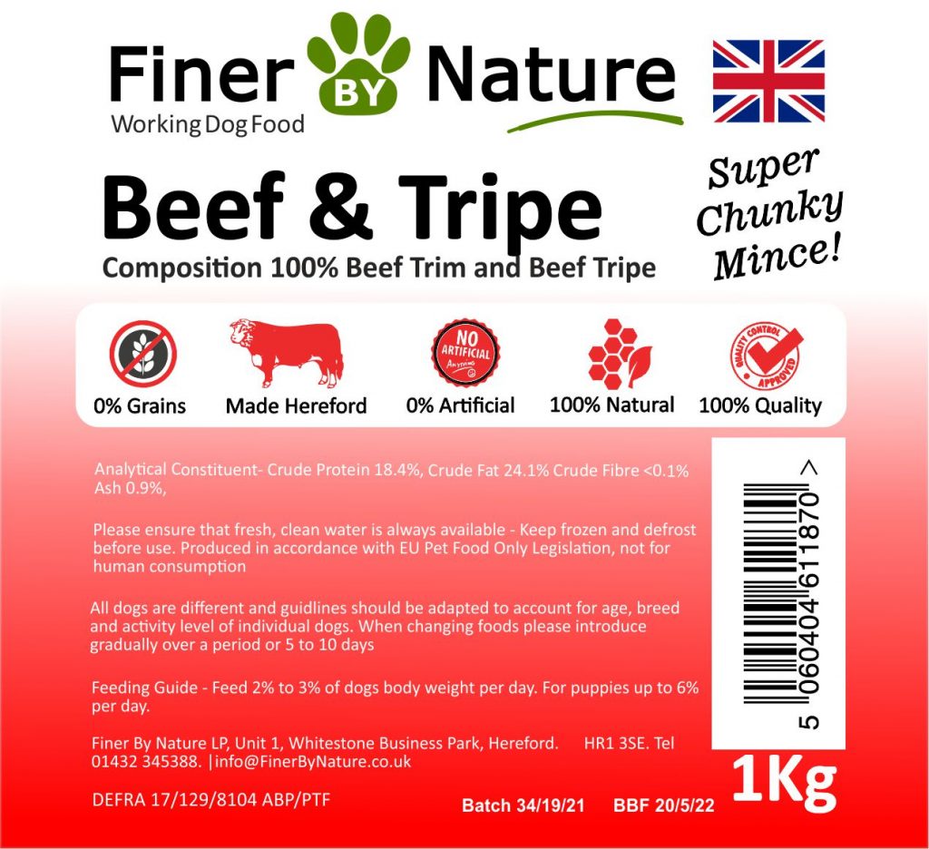 Beef & Tripe - 1kg